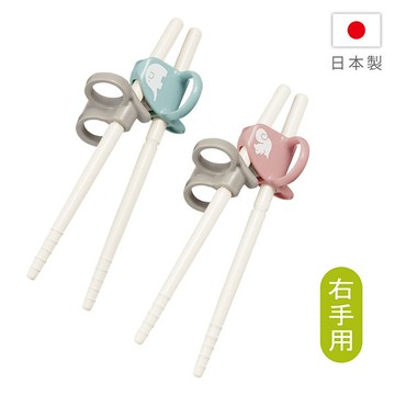 combi 康貝 三階段彈力學習筷(右手)-大象藍/松鼠粉贈學習筷環保收納袋(偏遠地區不配送)