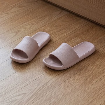 日本 霜山 極簡風EVA室內浴室防滑氣墊拖鞋-多色可選 - 黑28cm