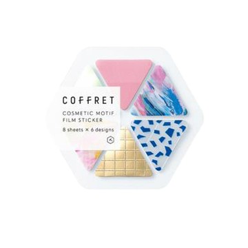 KING JIM HITOTOKI COFFRET調色盤薄膜貼紙/COFT004/三角型/漂浮粉