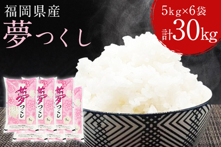 福岡の人気銘柄!!福岡県産夢つくし5kg×6袋（合計30kg） 福岡県産 夢つくし ゆめつくし 米 お米 白米 福岡県産米