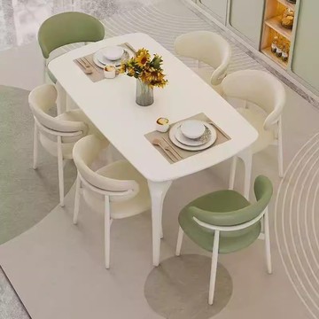 【臺灣公司 可打統編】免運 四方桌椅 八仙桌椅 可伸縮折疊奶油風餐桌椅巖板餐桌家用小戶型長方形方圓兩用餐桌 可開發票 全館六折 工廠現貨直銷 新品特價 c1085