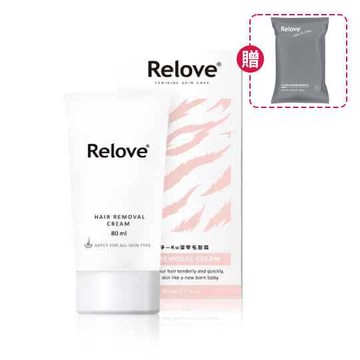 【Relove】瞬淨-Ku溜零毛髮霜80ML(附專屬清潔海綿)+30秒私密肌弱酸清潔面膜濕紙巾(15張/包)