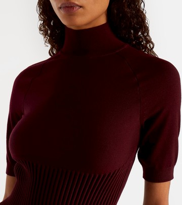 Alaïa Ribbed-knit wool-blend top