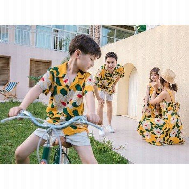 親子 ペアルック 家族お揃い アロハシャツ 花柄 ハワイ沖縄海旅行 リンクコーデ カップル ママ 娘 キャミソールワンピース 男の子上下セット二枚 通販 LINEポイント最大0.5%GET LINEショッピング 親子コーデ アロハシャツ 親子 海 ビーチ 旅行 リゾート ペアルック ワンピース 裸肩 キャミソールワンピース 上下セット ショート丈 総柄 花柄 親子服 夏服 2点セット トップス ショートパンツ レディース キッズ メンズ 半袖 カップル