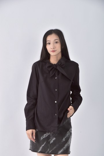 (L) douchanglee西裝棉質純棉黑色襯衫上衣