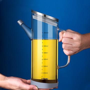 德國玻璃油壺家用大容量防漏不漏油廚房醬油醋調料瓶子歐式香油瓶