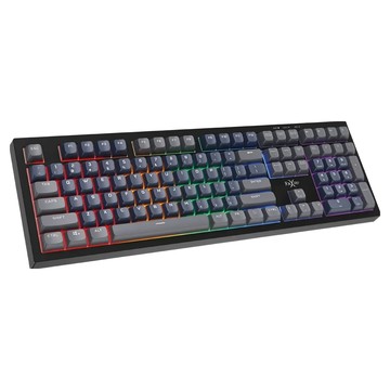 FOXXRAY 狐鐳 藍蒼極致靜音電競鍵盤  球型曲度鍵帽  彩虹背光  19鍵不衝突  兩段式腳架  黑色  FXR-BKL-89  靜音軸