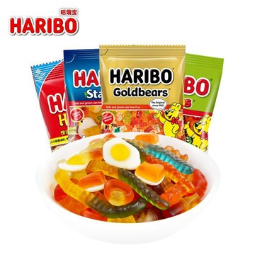HARIBO/哈瑞寶進口橡皮糖80g組合混合水果味qq糖休閑軟糖網紅零食