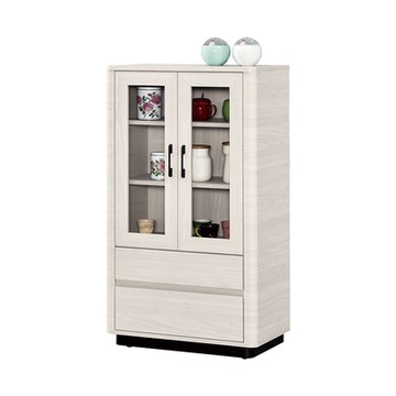 Boden-奧菲2.3尺玻璃門展示櫃/二門二抽收納置物櫃-70x40x120cm