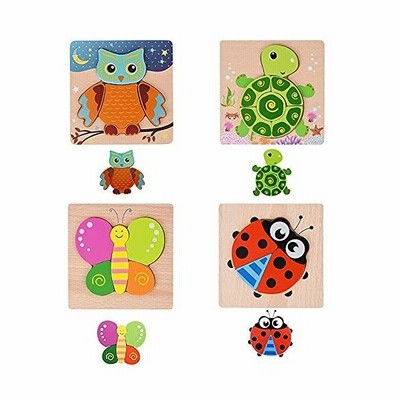 木製のパズル パズル おもちゃ 木製 ジグソー マッチング 積み木形合わせ 積み木 知育パズル 幼児用木製ジグソー 4種類 4psc 動物 通販 Lineポイント最大get Lineショッピング