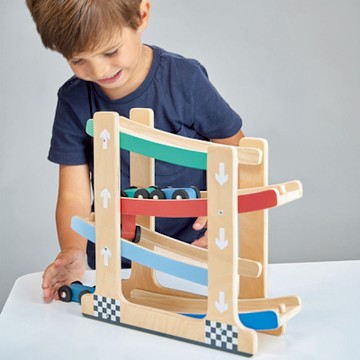 【美國 Mentari】坡道競速小車隊(木製玩具/玩具車)