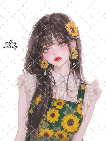 original sticker no.6132 人物貼紙 原創貼紙 人物插畫 少女貼紙 原創人物貼紙