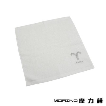【MORINO】摩力諾個性星座方巾/手帕-牡羊座-晶燦白
