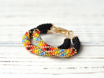 彩色珠子鉤針套件環形耳環，成人 Diy 套件，珠寶製作套件