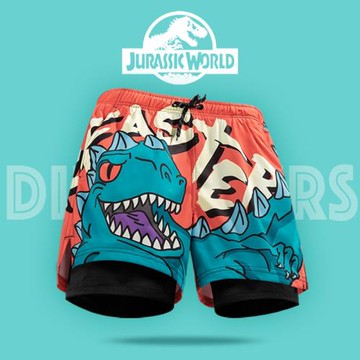 泡溫泉泳褲男生沙灘褲雙層2025新款水上樂園海邊沖浪防曬泳衣套裝