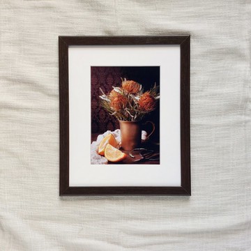 深棕色木紋8x10吋相框含襯卡(三種尺寸)【布朗尼】