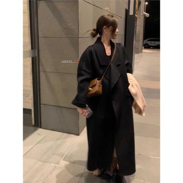 HEYGIRL黑哥 C位大衣2025秋雙面呢羊毛大衣女氣質毛呢外套中長款