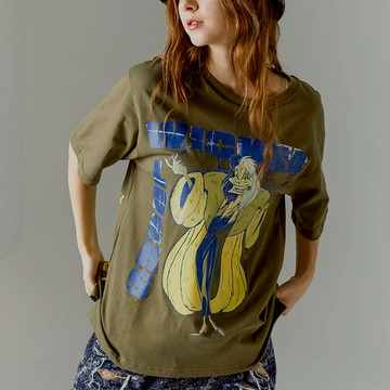 [Disney Villains系列] WICKED LOOKS 庫伊拉中性寬版短袖T恤 - S