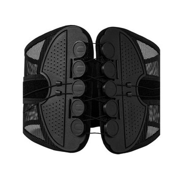 新款雙拉腰椎支撐護腰帶可調節腰圍透氣網布滑輪拉繩護腰