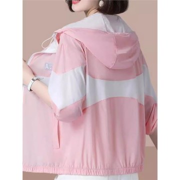 連帽防曬衣女款夏季2025新款時尚短款輕薄透氣防紫外線防曬服外套