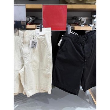 日單24新款夏季男裝女裝工裝休閑短褲純色直筒大口袋五分褲467050