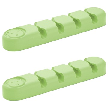 Timo 小熊造型 4孔收納 淺綠色 2個 桌面理線器