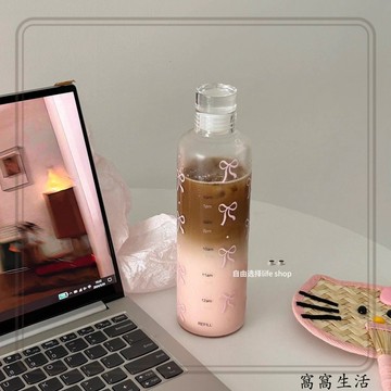 台灣出貨 新款小眾簡約水杯 耐溫塑膠杯 便攜女生高顏值日式ins耐高溫便攜防摔隨手水杯