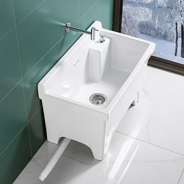 家用大號拖把池陽臺超長洗地池帶腳拖布池衛生間戶外墩布池/拖把池/墩布池/水槽池/拖布池