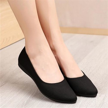 春夏老北京布鞋平底軟底上班工作鞋女黑色布鞋舒適防滑單鞋工裝鞋