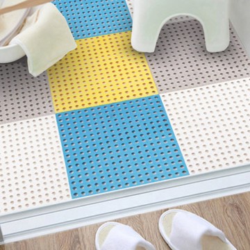 超大優質防滑浴室拼接地墊TPR/白色組合(1組10片) - 白色 5片+ 淺綠色5片