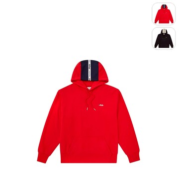 【FILA】中性 長袖 運動連帽T恤-紅色 1TEX-5414-RD