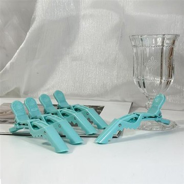 Bijoux C. 鱷魚壓夾湖水綠4入