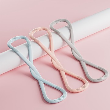 台灣出貨 8字拉力器女健身開背瘦背神器家用瑜伽拉伸帶背部硅膠加厚彈力繩