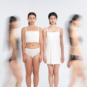 Bra Top涼感細肩平口背心洋裝-白色