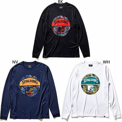 スポルディング メンズ レディース ロングスリーブ Tシャツ MTV プレイド ボール バスケットボールウェア トップス 長袖Tシャツ SMT22152M