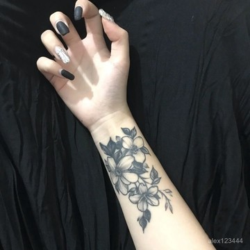 🔥臺灣發貨🔥草本果汁半永久洗不掉手腕素花男女防水持久不反光紋身貼