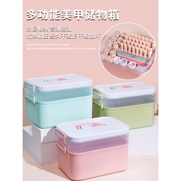 美甲工具箱大容量可放光療機甲油膠手提式多層桌面收納盒美甲師用