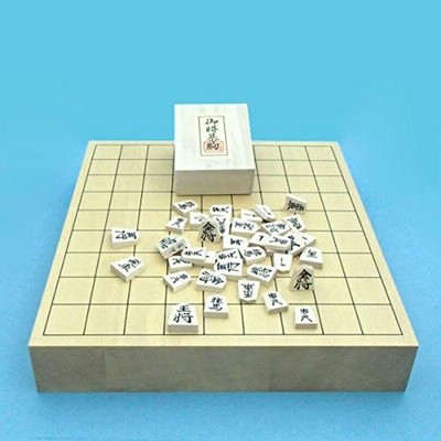 将棋セット 新かや２寸卓上接合将棋盤竹と白椿中彫り駒のセット