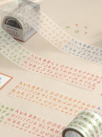 Doodle Alphabet Kiss-Cut Tape 01