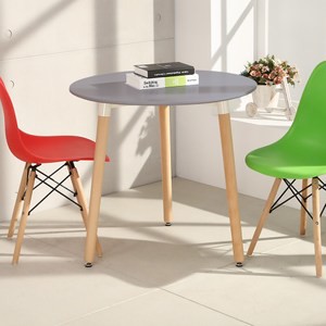 LOGIS 自然簡約北歐90CM圓形桌/ 圓桌/ 工作桌/ 書桌/ 休閒桌 C90灰