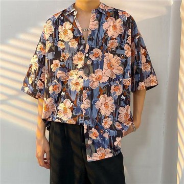 台灣出貨 男生襯衫 情侶襯衫 寬鬆襯衫 海邊襯衫 旅遊情侶襯衫 沙灘襯衫 復古風襯衫 短袖襯衣 花襯衫男 夏威夷風襯衫
