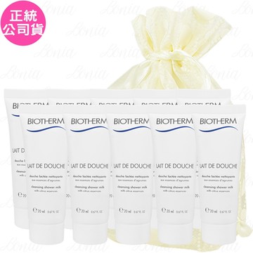 BIOTHERM 碧兒泉 超保濕柔膚沐浴乳(20ml)*10旅行袋組(公司貨)