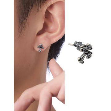 ACITY喜城925純銀復古十字架耳釘男女嘻哈小眾耳環朋克時尚耳飾潮