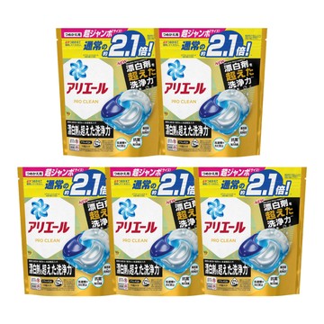 Ariel - P&G ARIEL Pro Clean 4D立體洗衣膠球 補充袋(19顆入/包) 含漂白成份-【5包組】