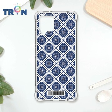 TRON 三星 A42 幾何復古花磚C款 四角防摔載具殼 軟殼 手機殼