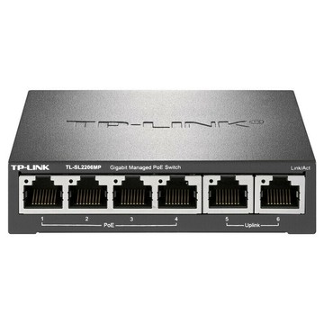 【快速出貨】 免運 網絡交換機 TP-LINK6口千兆上聯云管理PoE交換機TL-SL2206MP百兆4口端口匯聚~優樂悅