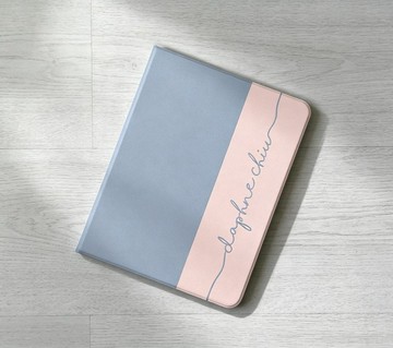 客製化禮物客製名字灰粉雙色純色iPad Pro保護套11代 Air 7 mini7