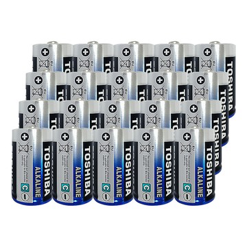 TOSHIBA 2號(C)鹼性電池20入 吊卡盒裝(LR14 1.5V ALKALINE)