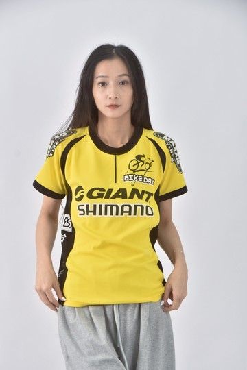 (S) giant運動條紋黃色短袖上衣