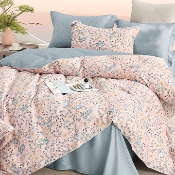 Prawear 巴麗維亞 40%天絲四件式AB版兩用被床包組  唯你是青山  雙人5尺  床包 + 枕套 + 兩用被